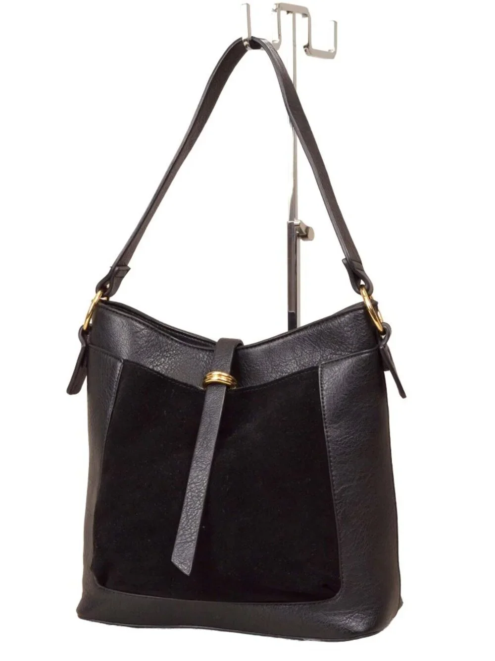 Moda Luxe Natasha Hobo Vegan Leather Black